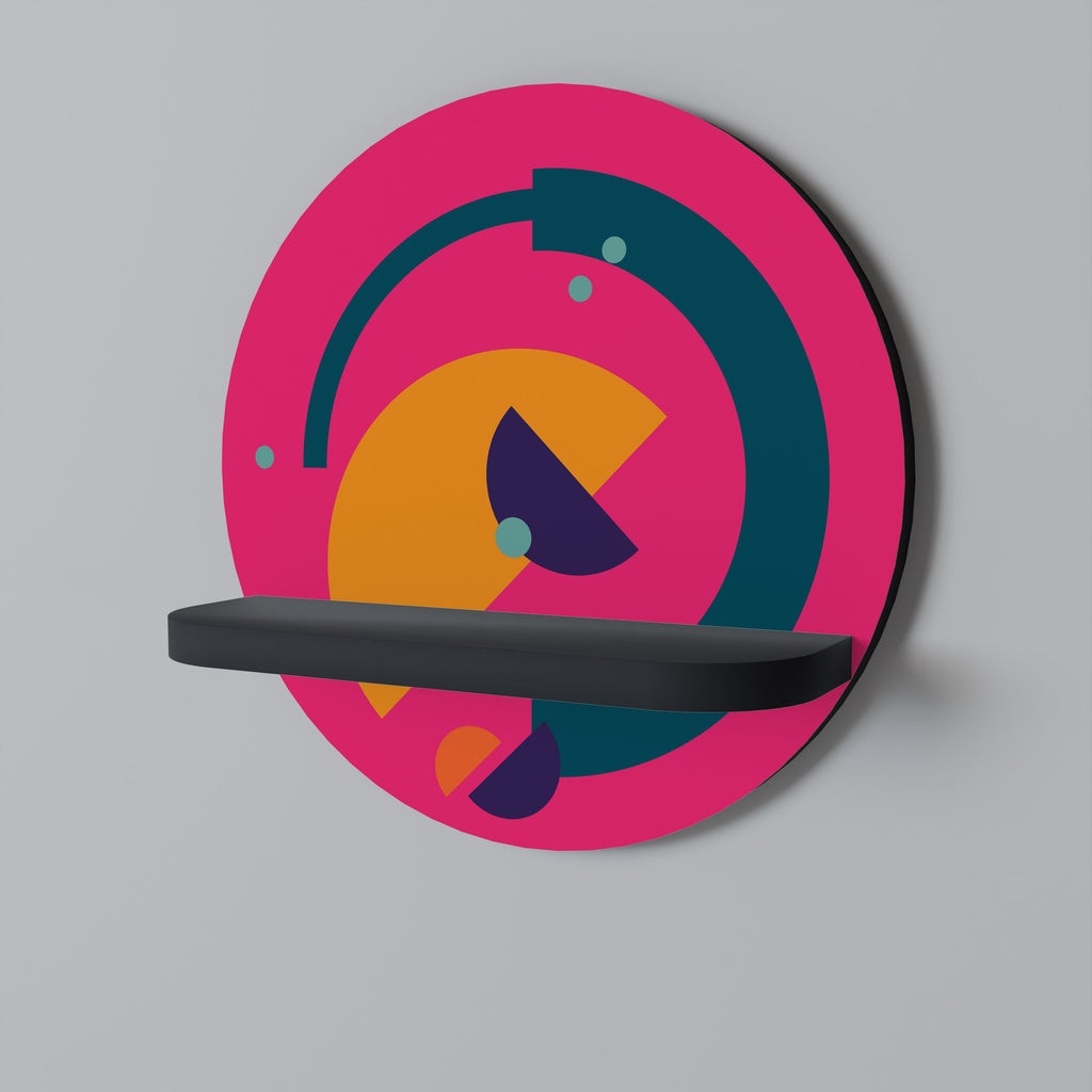 VIVID VISIONARY Prateleira Redonda Decorativa em Acabamento Preto