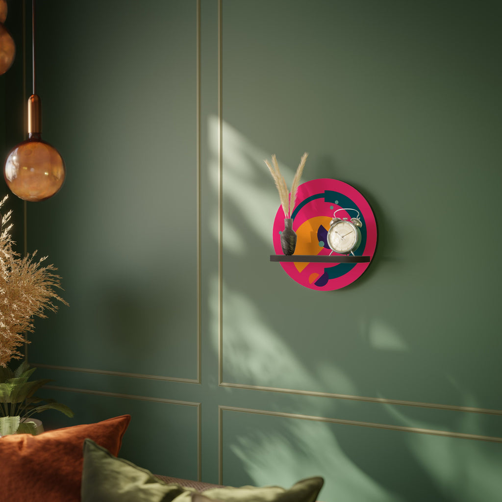 VIVID VISIONARY Prateleira Redonda Decorativa em Acabamento Preto