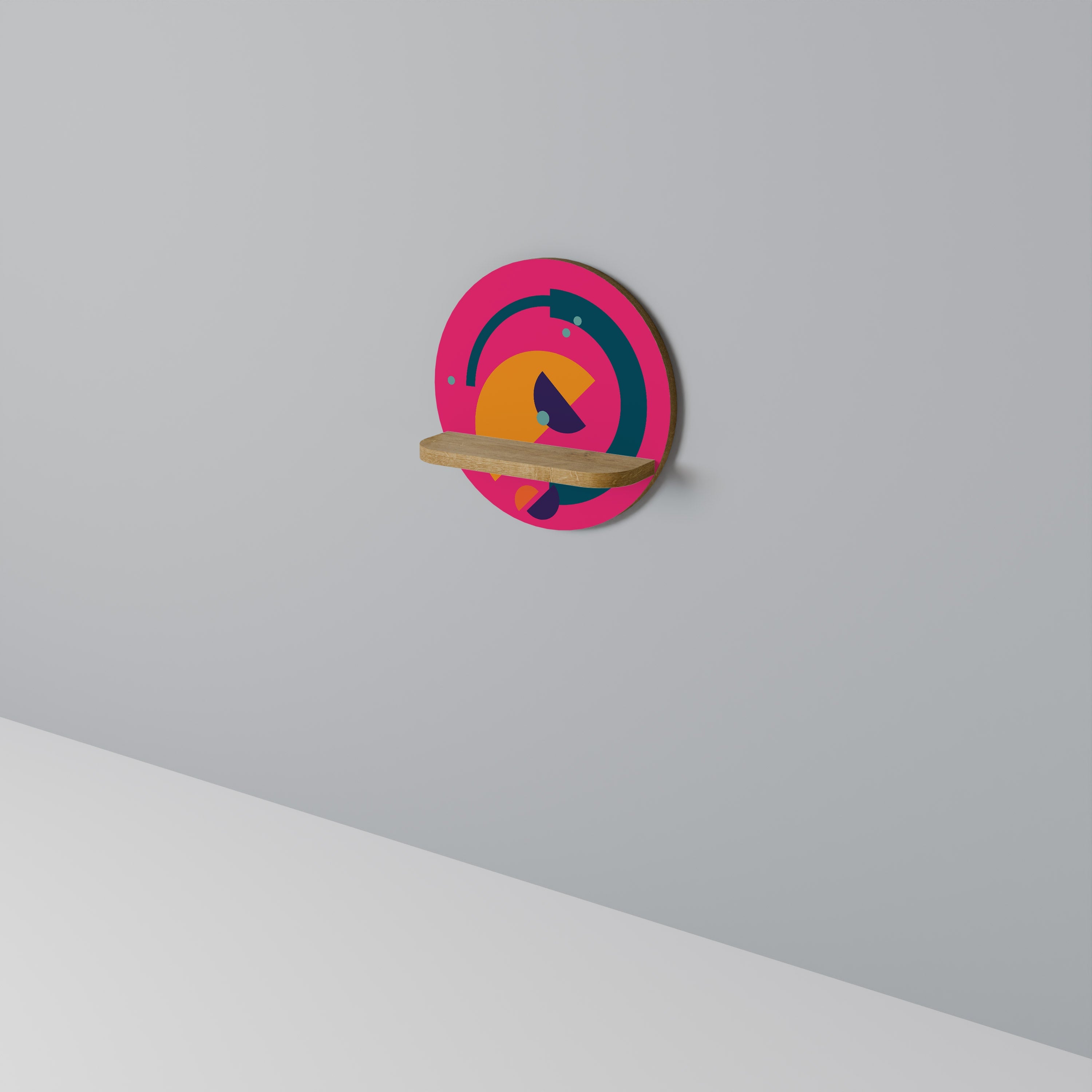 VIVID VISIONARY Prateleira Redonda Decorativa em Efeito Carvalho