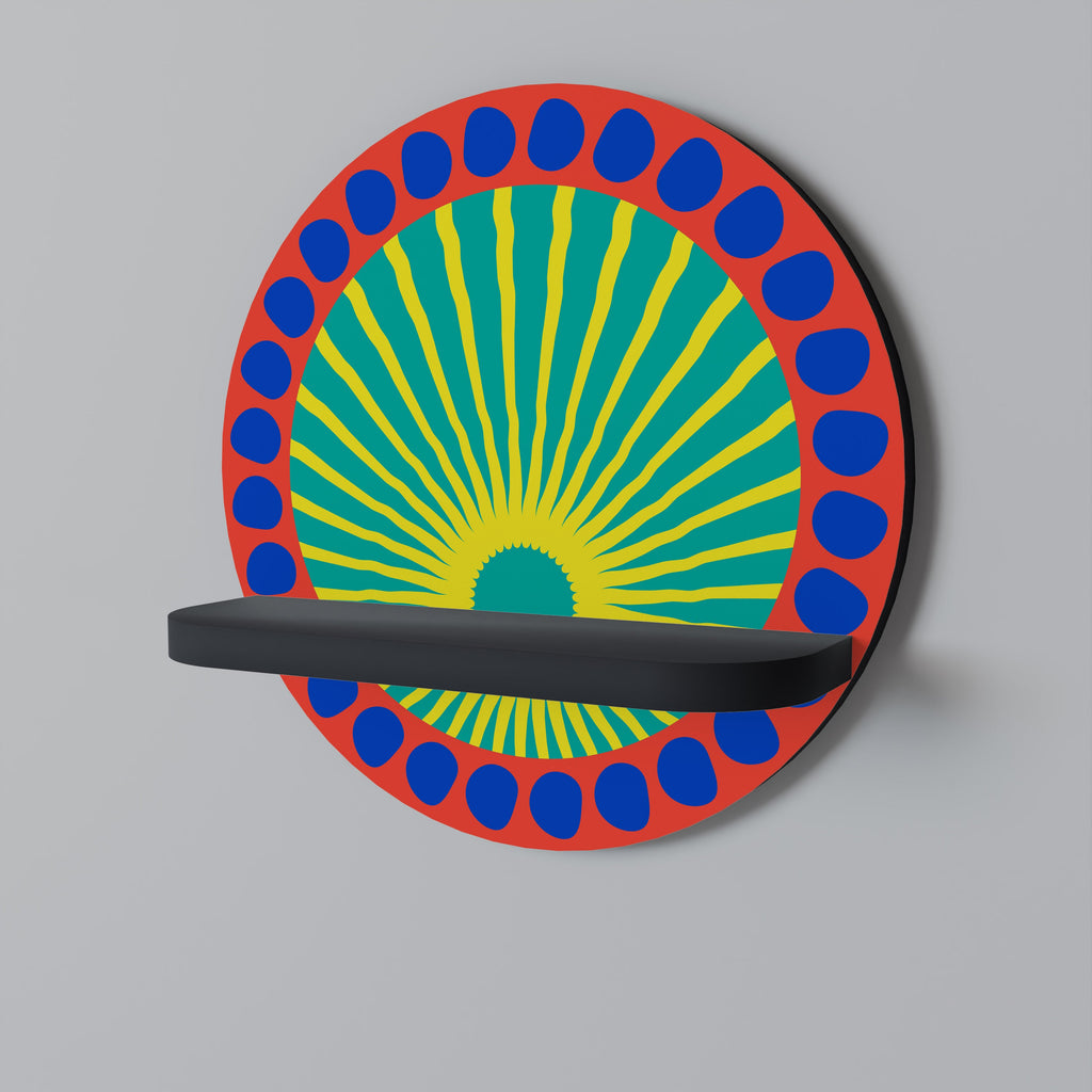 SHIMMER SPECTRUM Prateleira Redonda Decorativa em Acabamento Preto