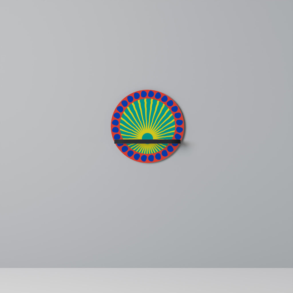 SHIMMER SPECTRUM Prateleira Redonda Decorativa em Acabamento Preto