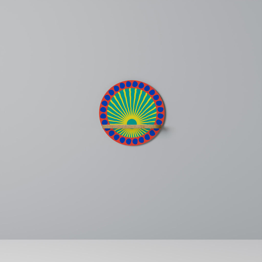 SHIMMER SPECTRUM Prateleira Redonda Decorativa em Efeito Carvalho