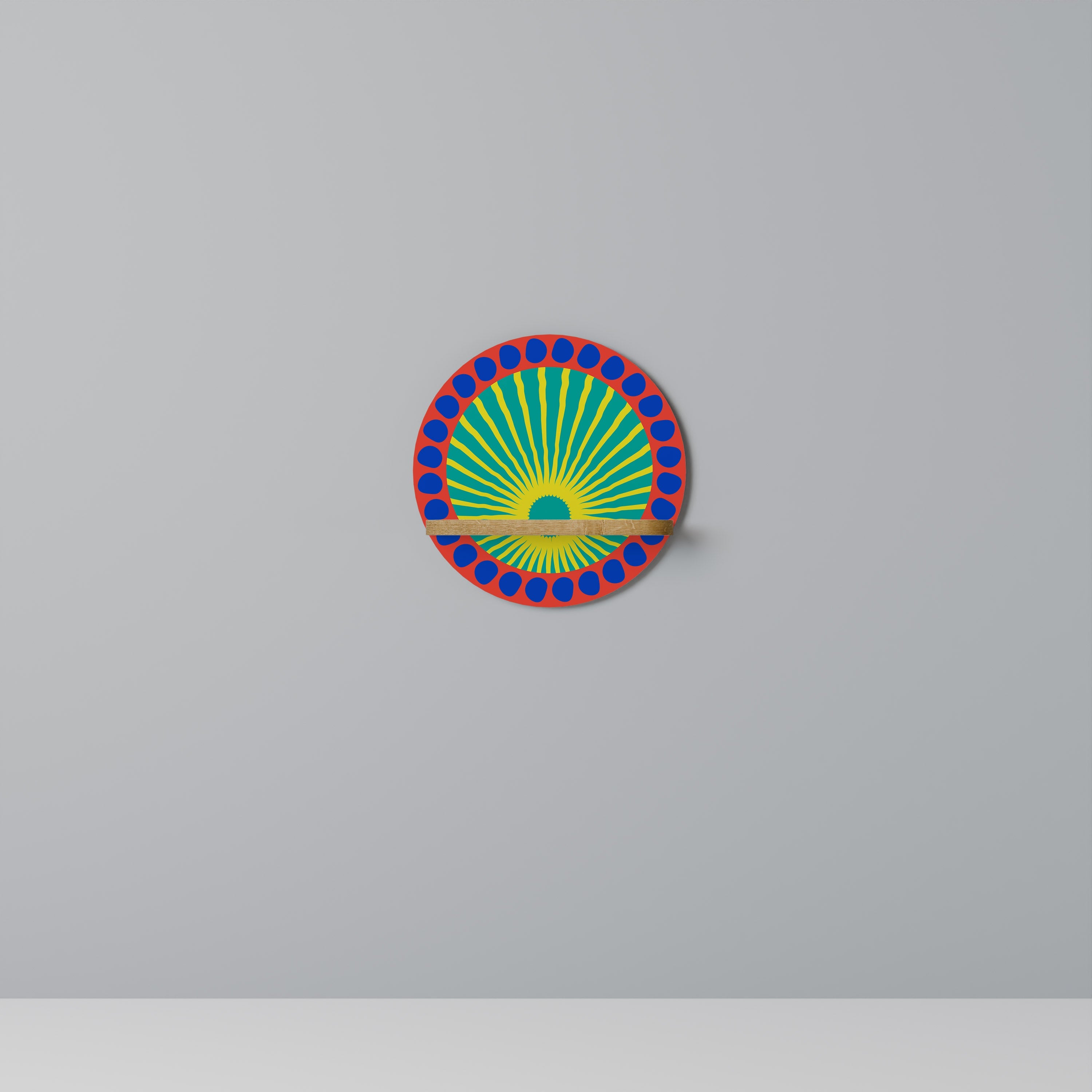 SHIMMER SPECTRUM Prateleira Redonda Decorativa em Efeito Carvalho