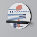 VIBRANT VERSE Prateleira Redonda Decorativa em Acabamento Preto