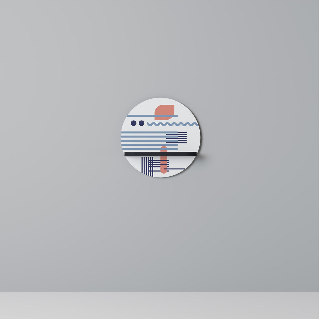 VIBRANT VERSE Prateleira Redonda Decorativa em Acabamento Preto