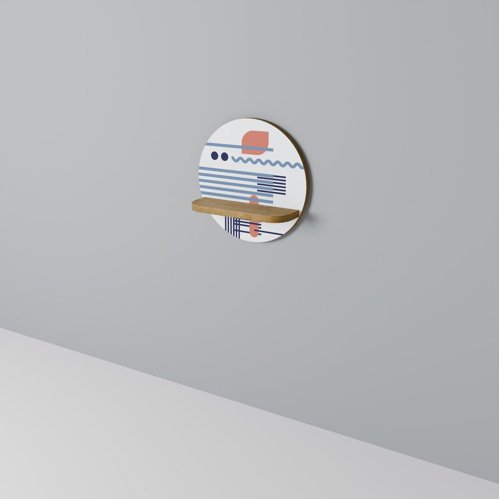 VIBRANT VERSE Prateleira Redonda Decorativa em Efeito Carvalho