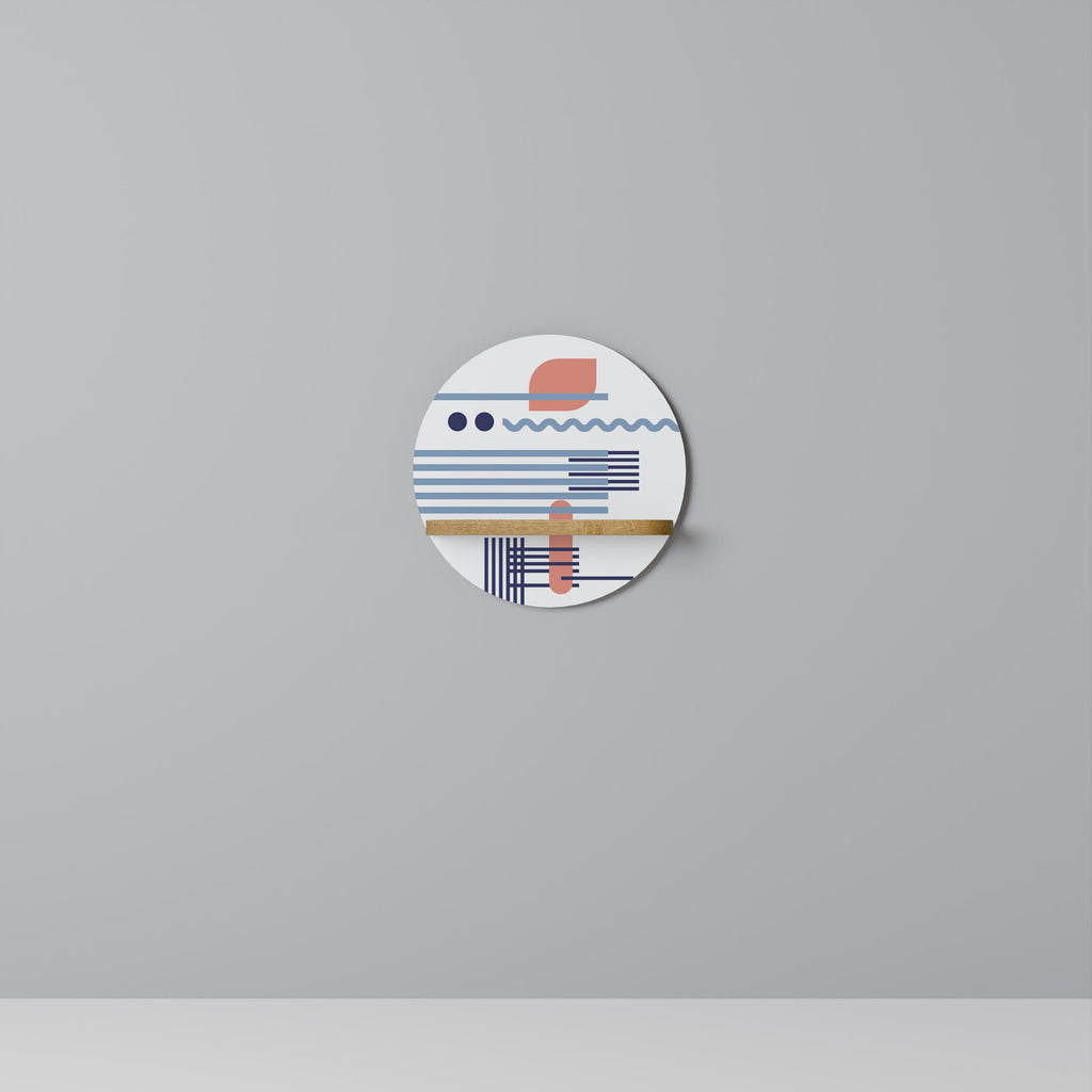 VIBRANT VERSE Prateleira Redonda Decorativa em Efeito Carvalho