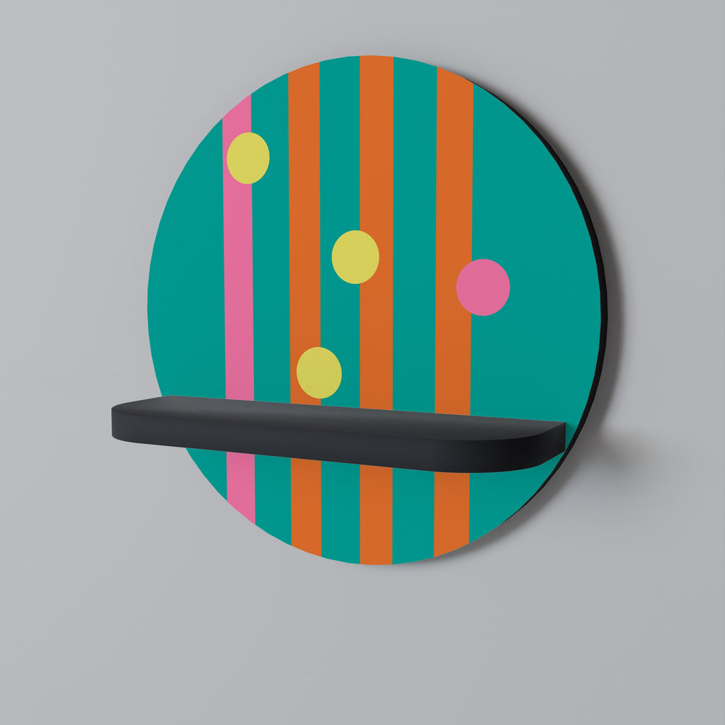 SOMEWHERE IN BETWEEN Prateleira Redonda Decorativa em Acabamento Preto