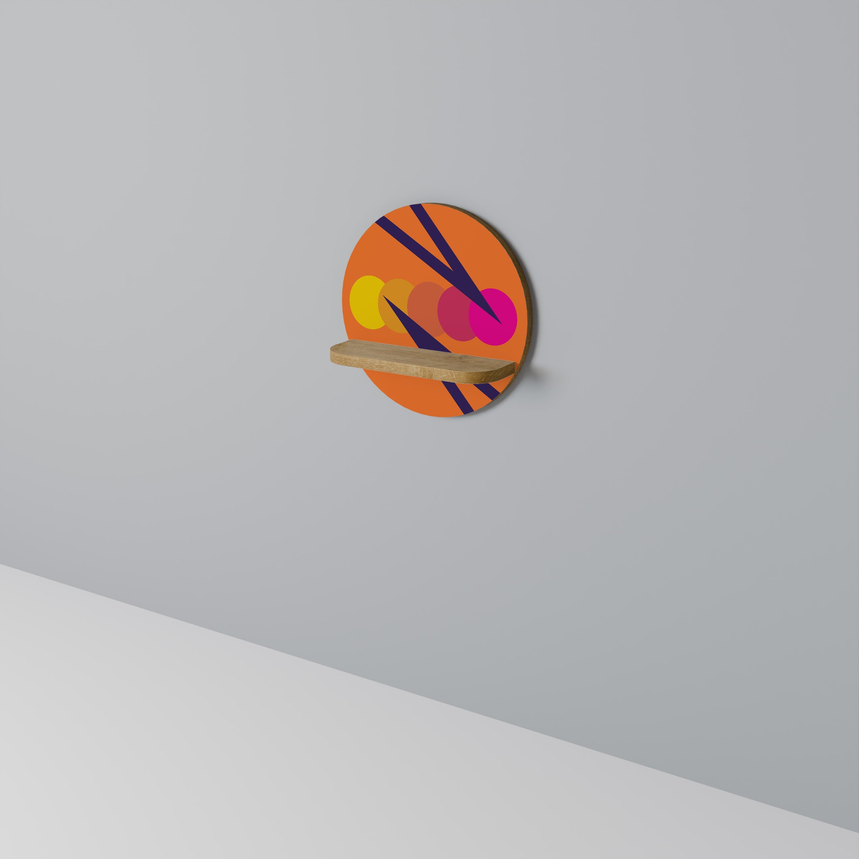 ON THE DOT BLADE Prateleira Redonda Decorativa em Efeito Carvalho