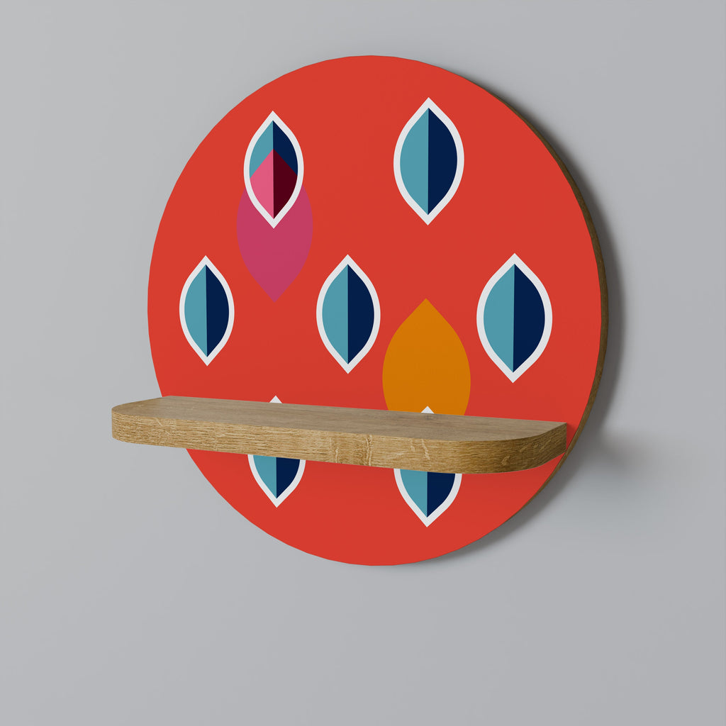 SYNCHRO ON FIRE Prateleira Redonda Decorativa em Efeito Carvalho