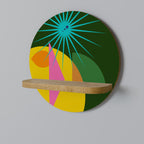 RADIANT RAY Prateleira Redonda Decorativa em Efeito Carvalho