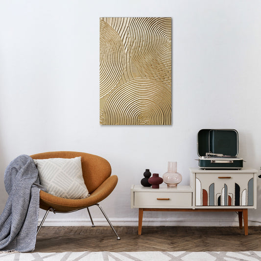 GOLDEN WAVES UNFOLD Vertical Canvas Print