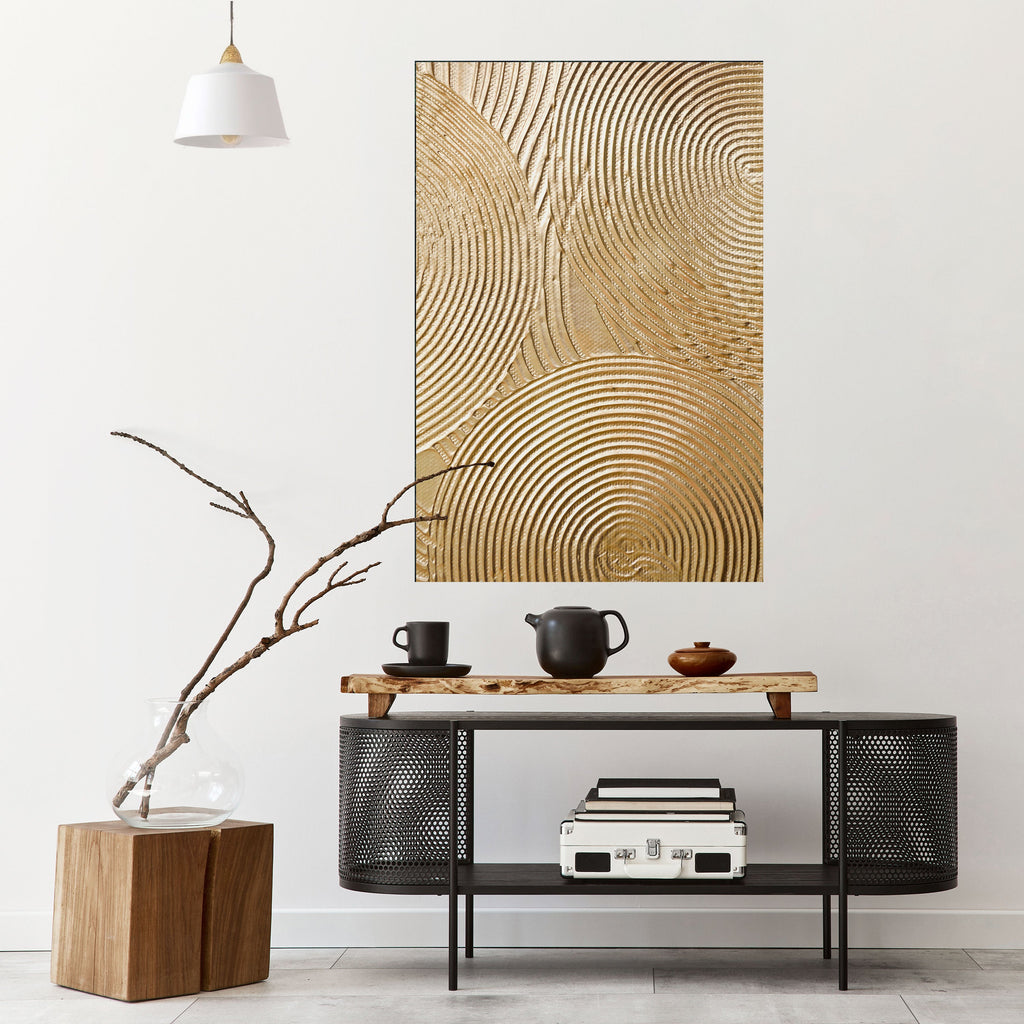 GOLDEN WAVES UNFOLD Peel and Stick Vertical Poster