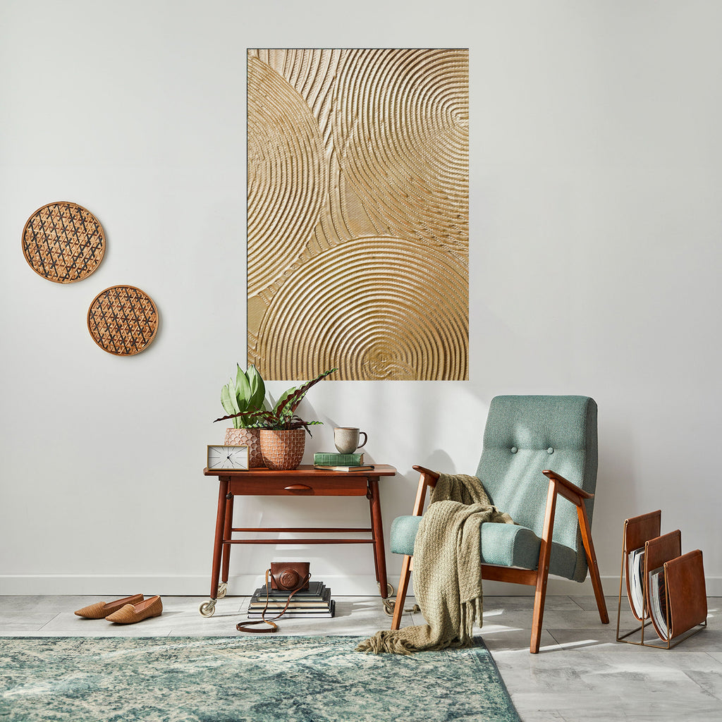 GOLDEN WAVES UNFOLD Peel and Stick Vertical Poster