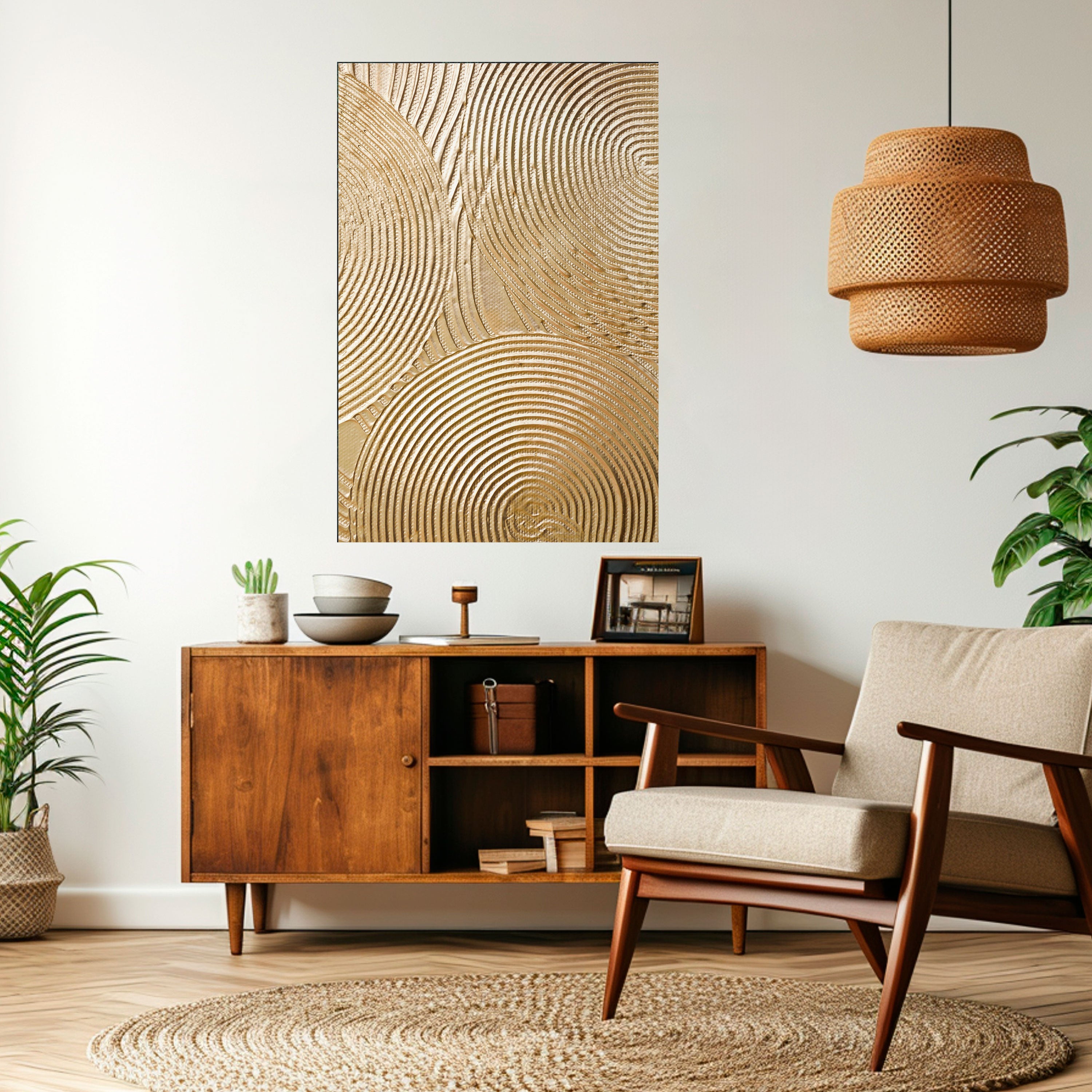 GOLDEN WAVES UNFOLD Peel and Stick Vertical Poster