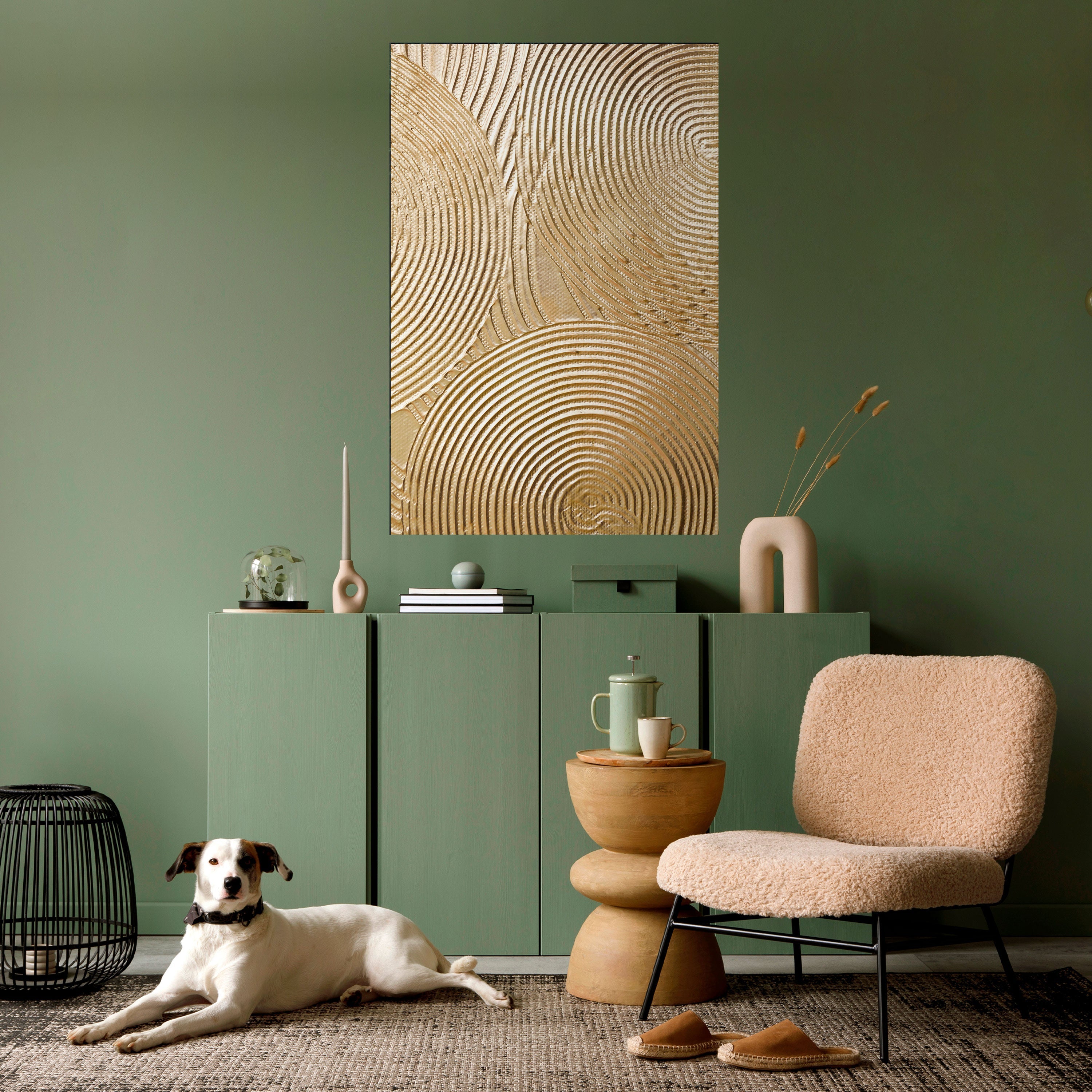 GOLDEN WAVES UNFOLD Peel and Stick Vertical Poster