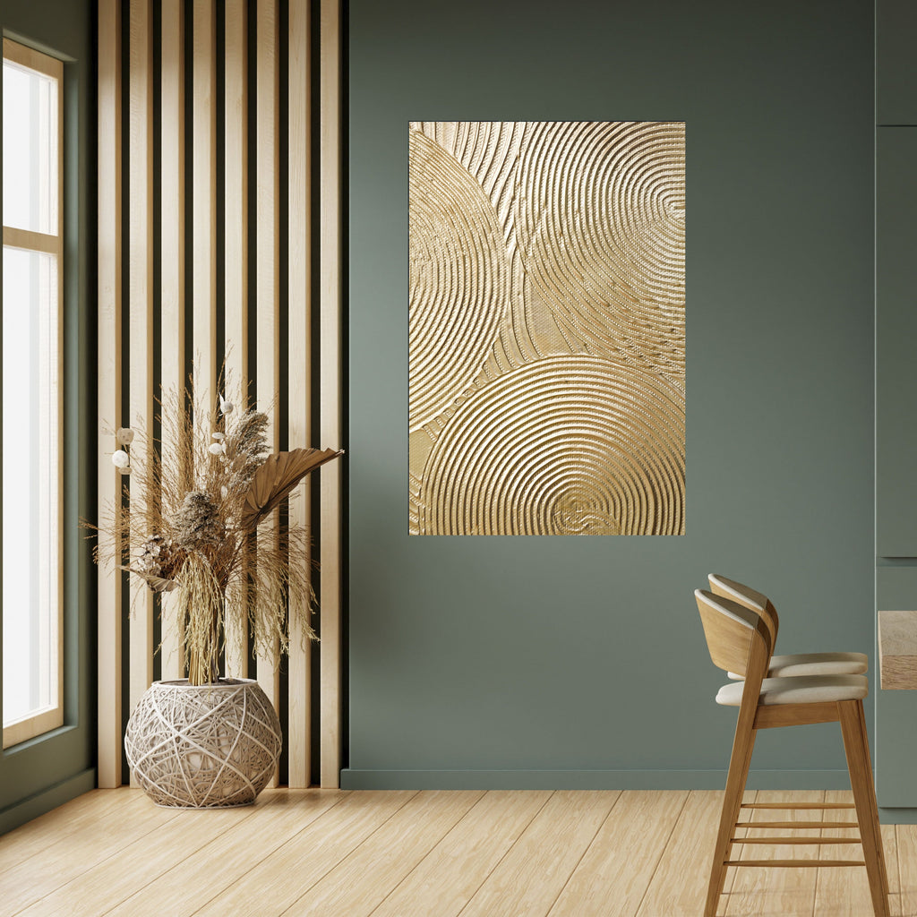 GOLDEN WAVES UNFOLD Peel and Stick Vertical Poster