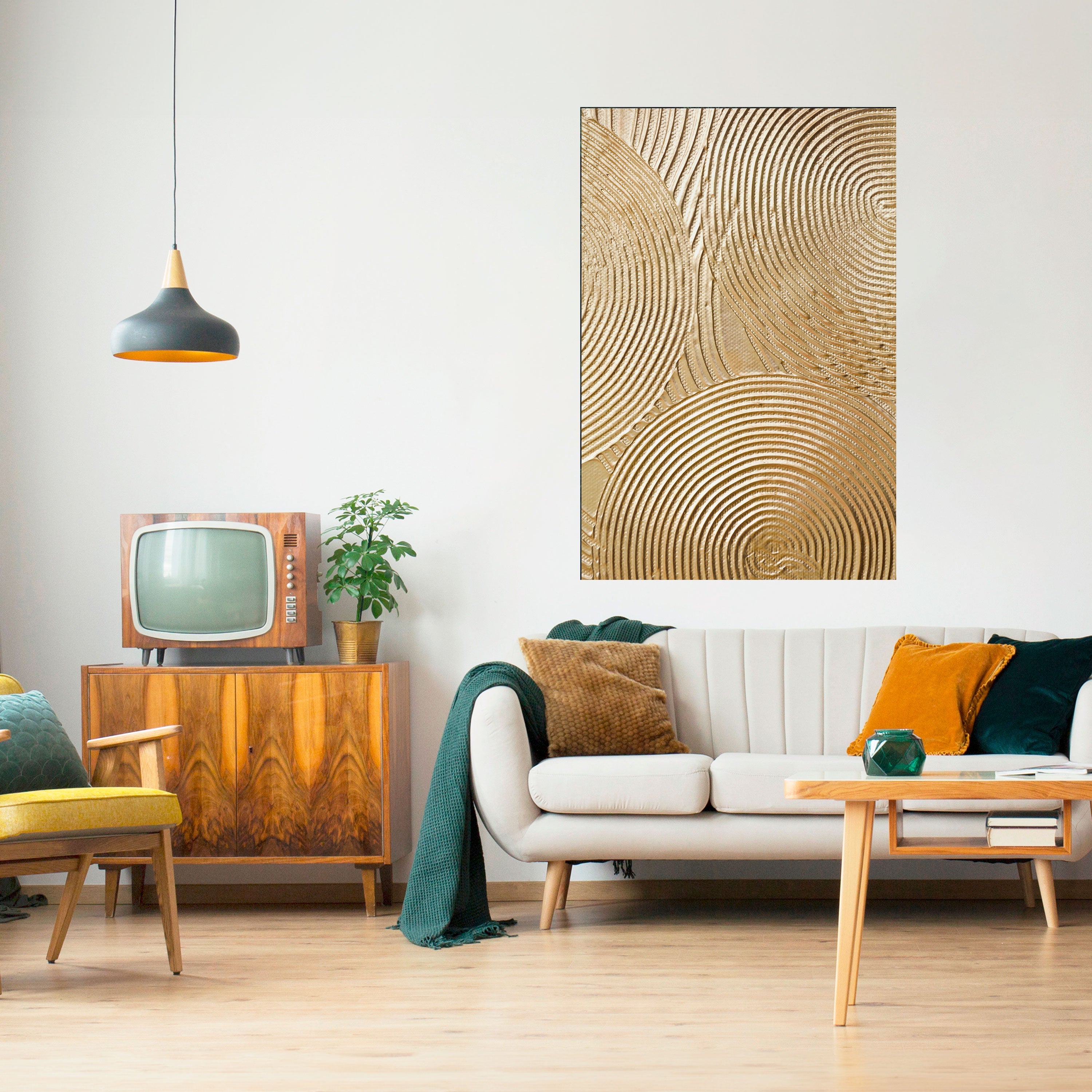 GOLDEN WAVES UNFOLD Poster Vertical Autocolante