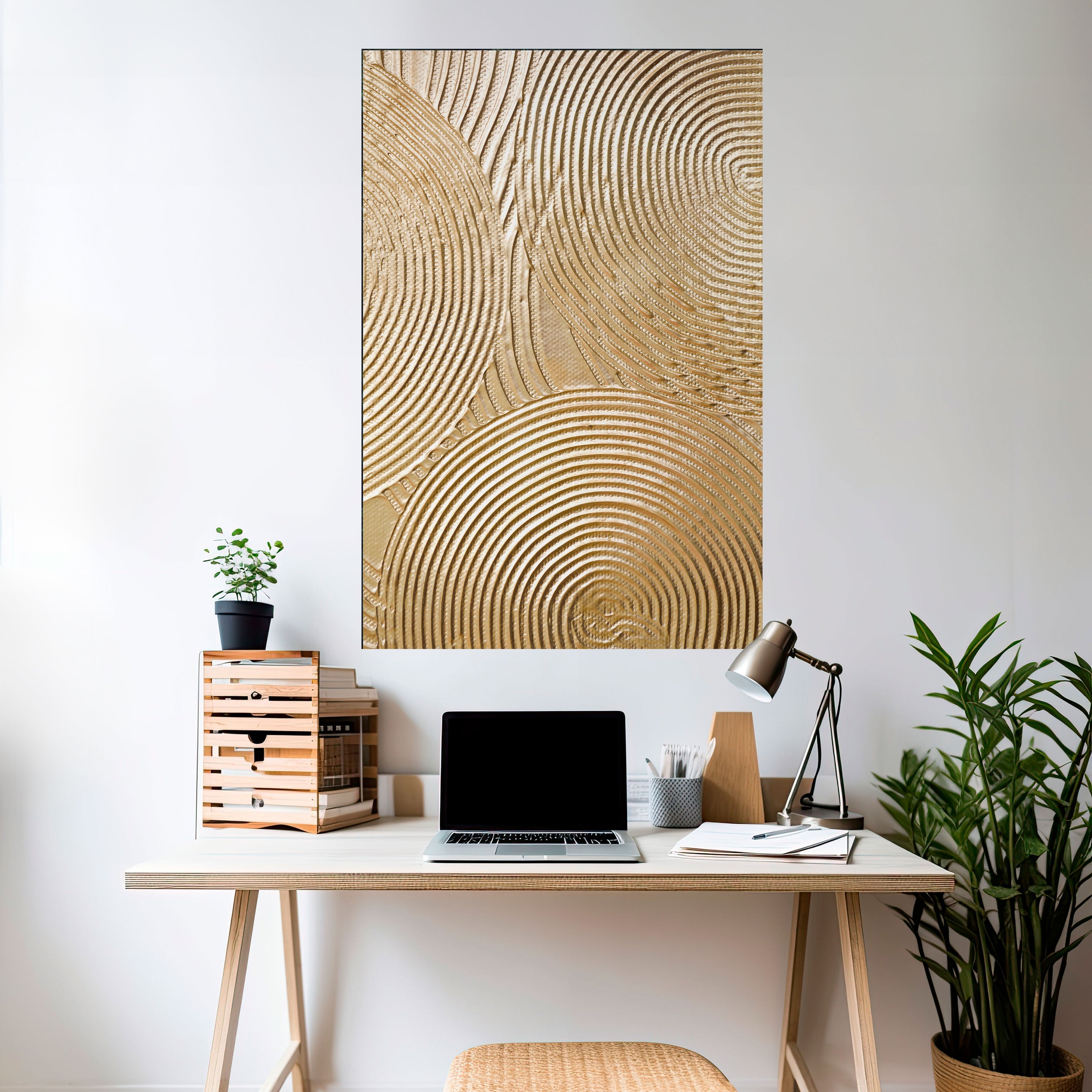 GOLDEN WAVES UNFOLD Peel and Stick Vertical Poster