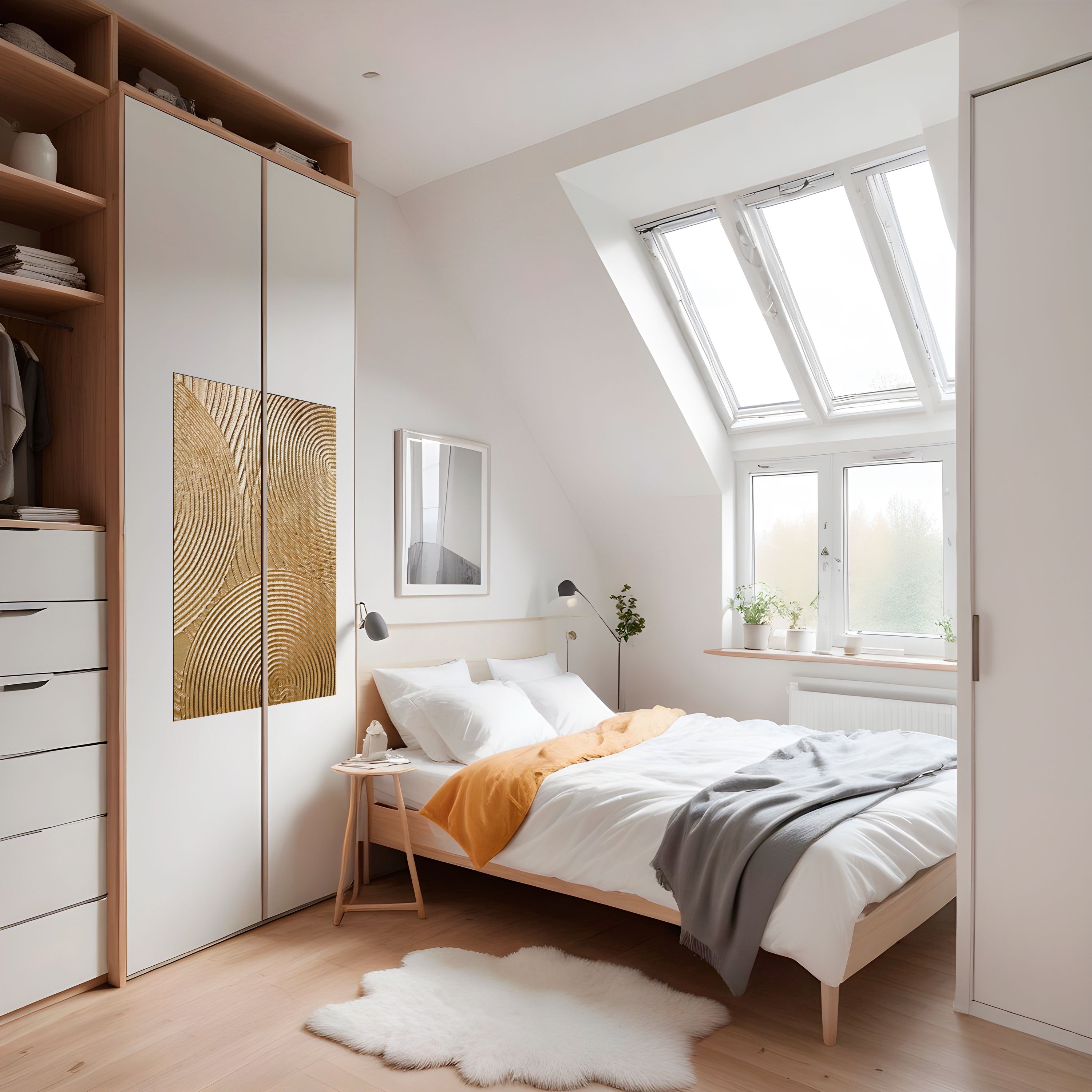 GOLDEN WAVES UNFOLD Peel and Stick Vertical Poster