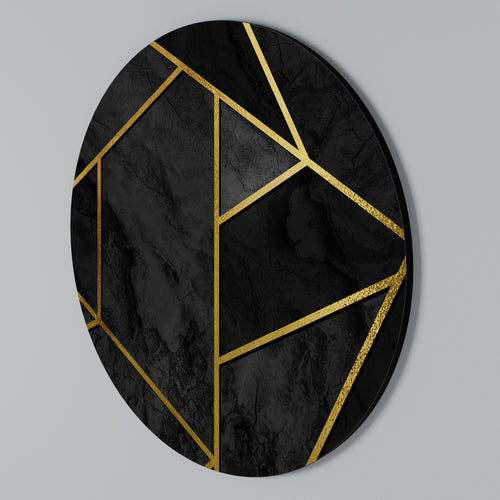 GLINTING GEOMETRIC DREAMS Arte de Parede Redonda