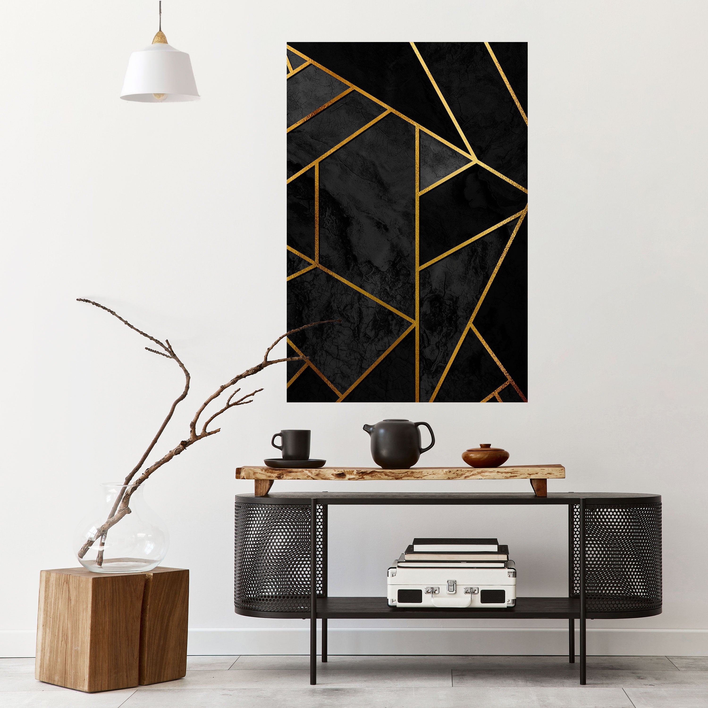 GLINTING GEOMETRIC DREAMS Peel and Stick Vertical Poster