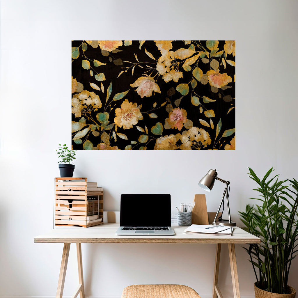 MODEST FLORAL Peel and Stick Horizontal Poster