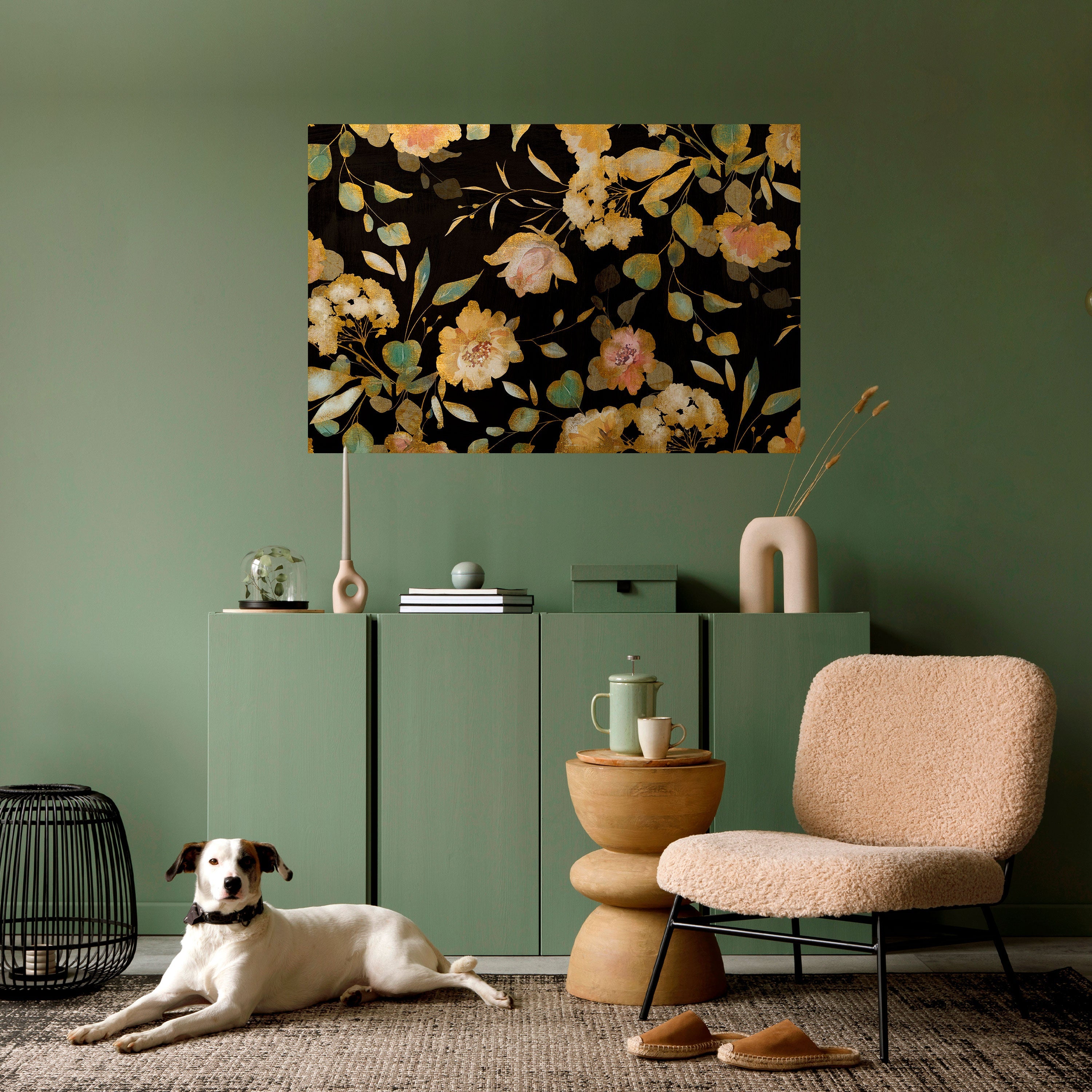 MODEST FLORAL Peel and Stick Horizontal Poster