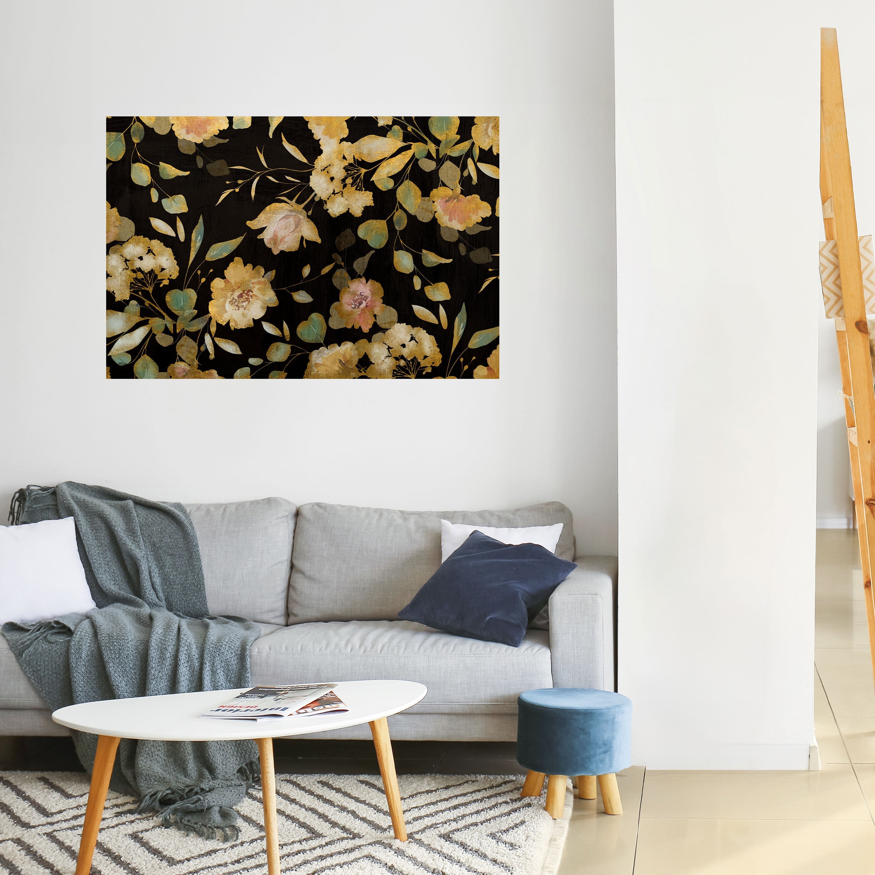 MODEST FLORAL Peel and Stick Horizontal Poster