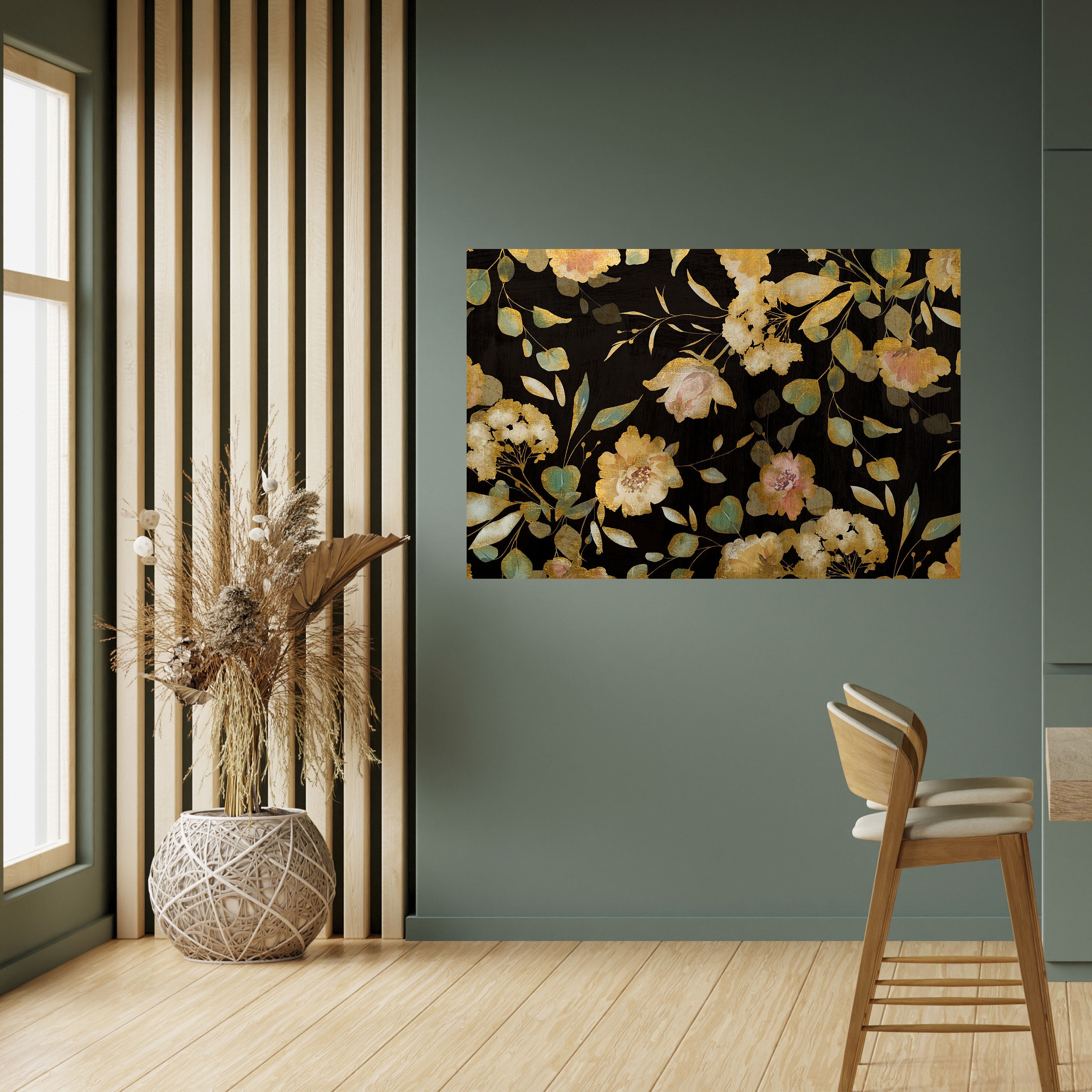 MODEST FLORAL Peel and Stick Horizontal Poster