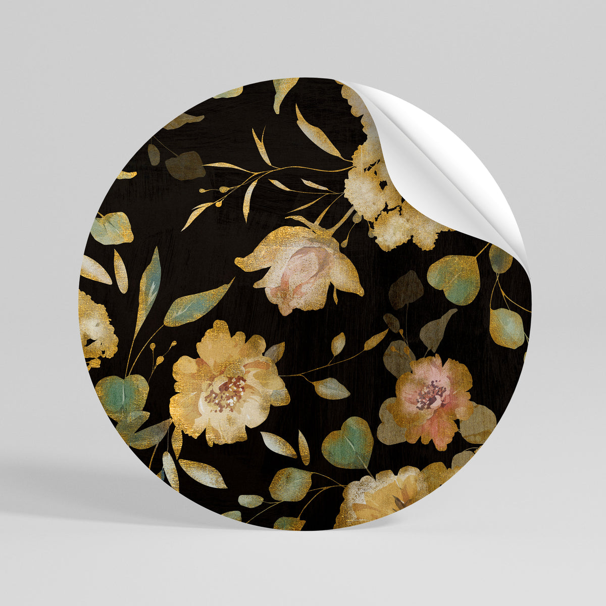 MODEST FLORAL Autocolante Redondo Removível