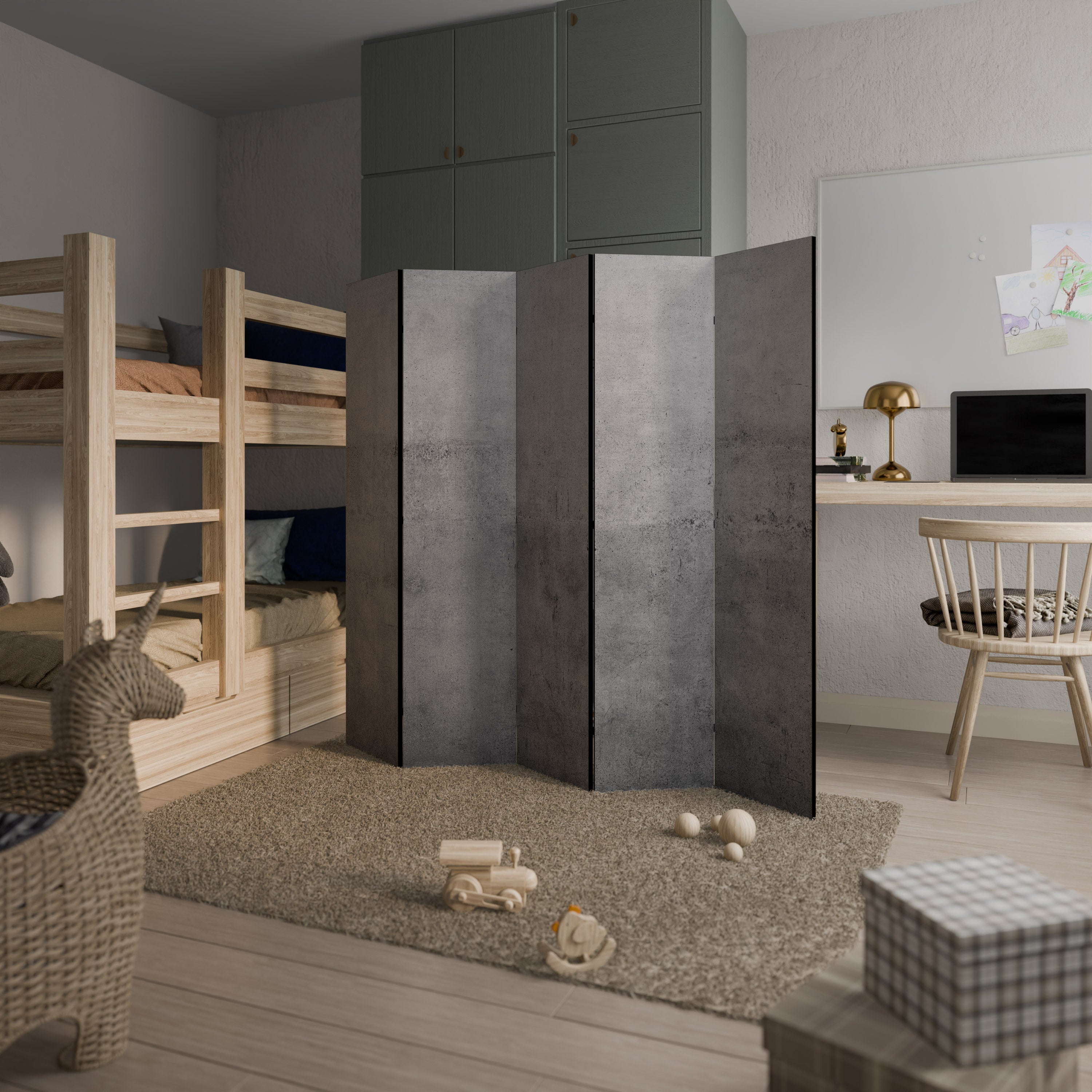 SUBTLE SHADOWS DISPLAY Biombo Decorativo de 5 Painéis