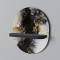 MARBLE OF TOMMORROW Prateleira Oval Decorativa em Acabamento Preto
