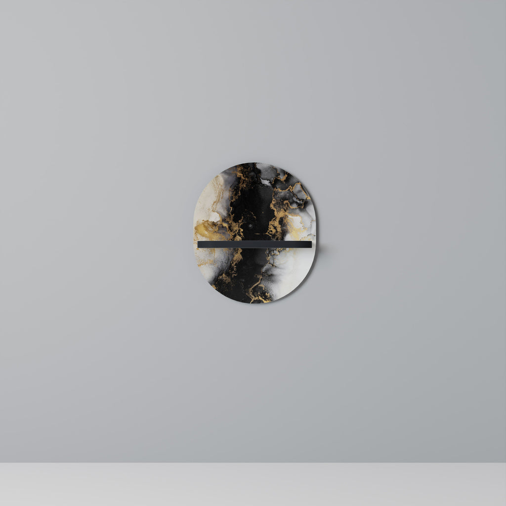 MARBLE OF TOMMORROW Prateleira Oval Decorativa em Acabamento Preto