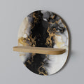MARBLE OF TOMMORROW Prateleira Oval Decorativa em Efeito Carvalho