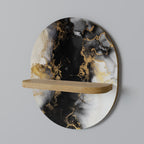 MARBLE OF TOMMORROW Prateleira Oval Decorativa em Efeito Carvalho