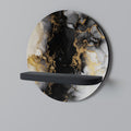 MARBLE OF TOMMORROW Round Art Shelf In Black Finish