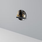 MARBLE OF TOMMORROW Round Art Shelf In Black Finish