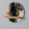 MARBLE OF TOMMORROW Prateleira Redonda Decorativa em Efeito Carvalho