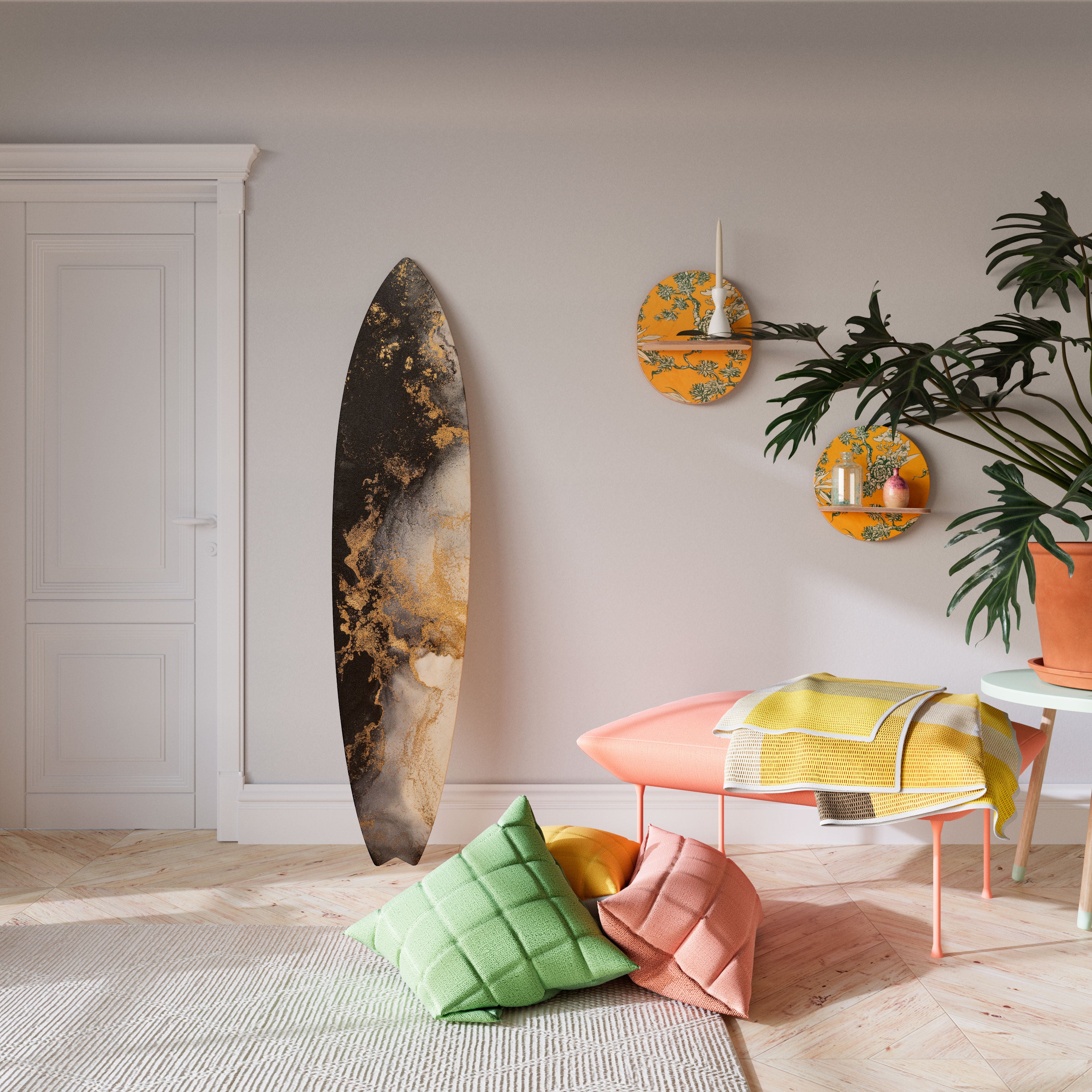 MARBLE OF TOMMORROW Prancha de surf decorativa em contraplacado