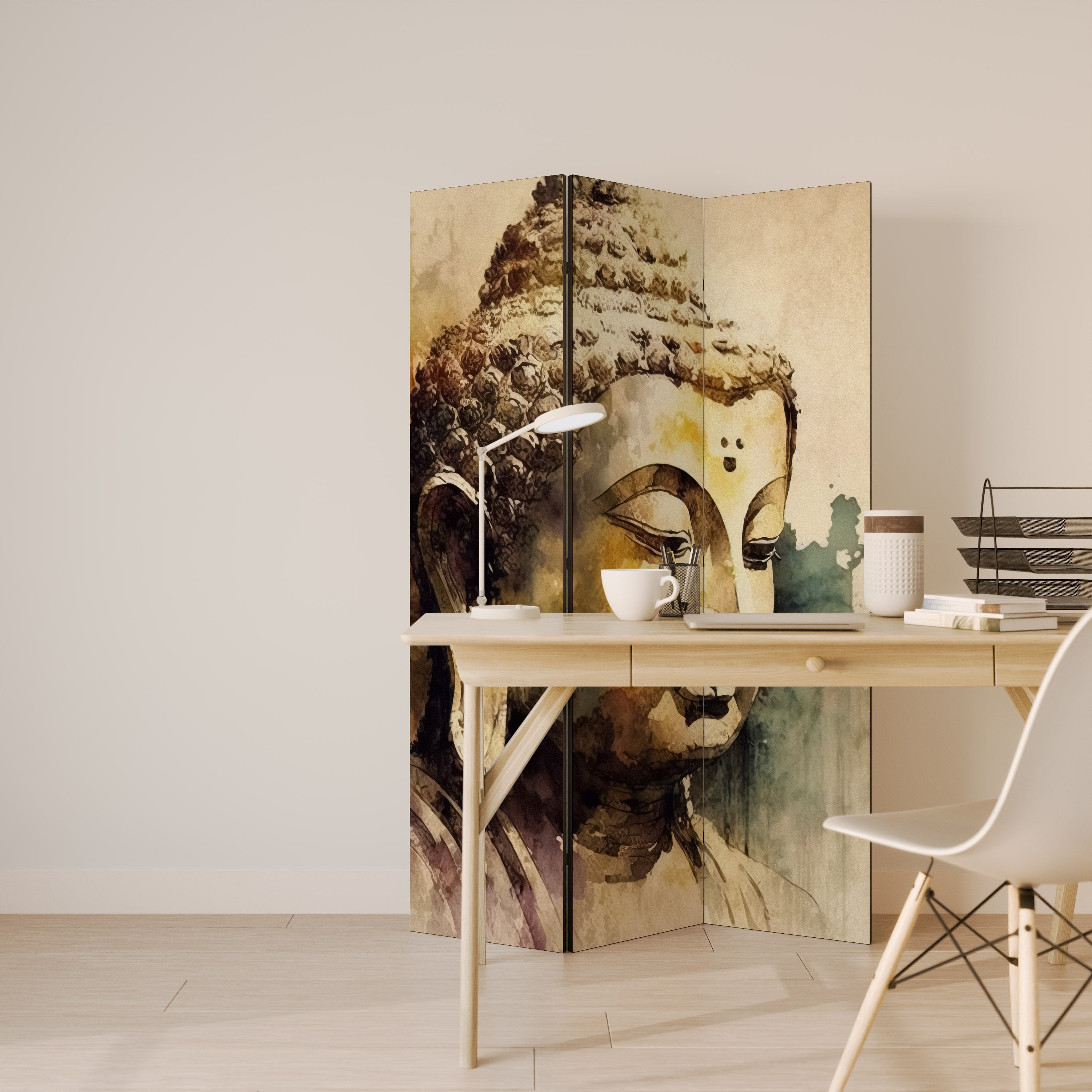 TRANQUIL BUDDHA WHISPERS Biombo de 3 Painéis