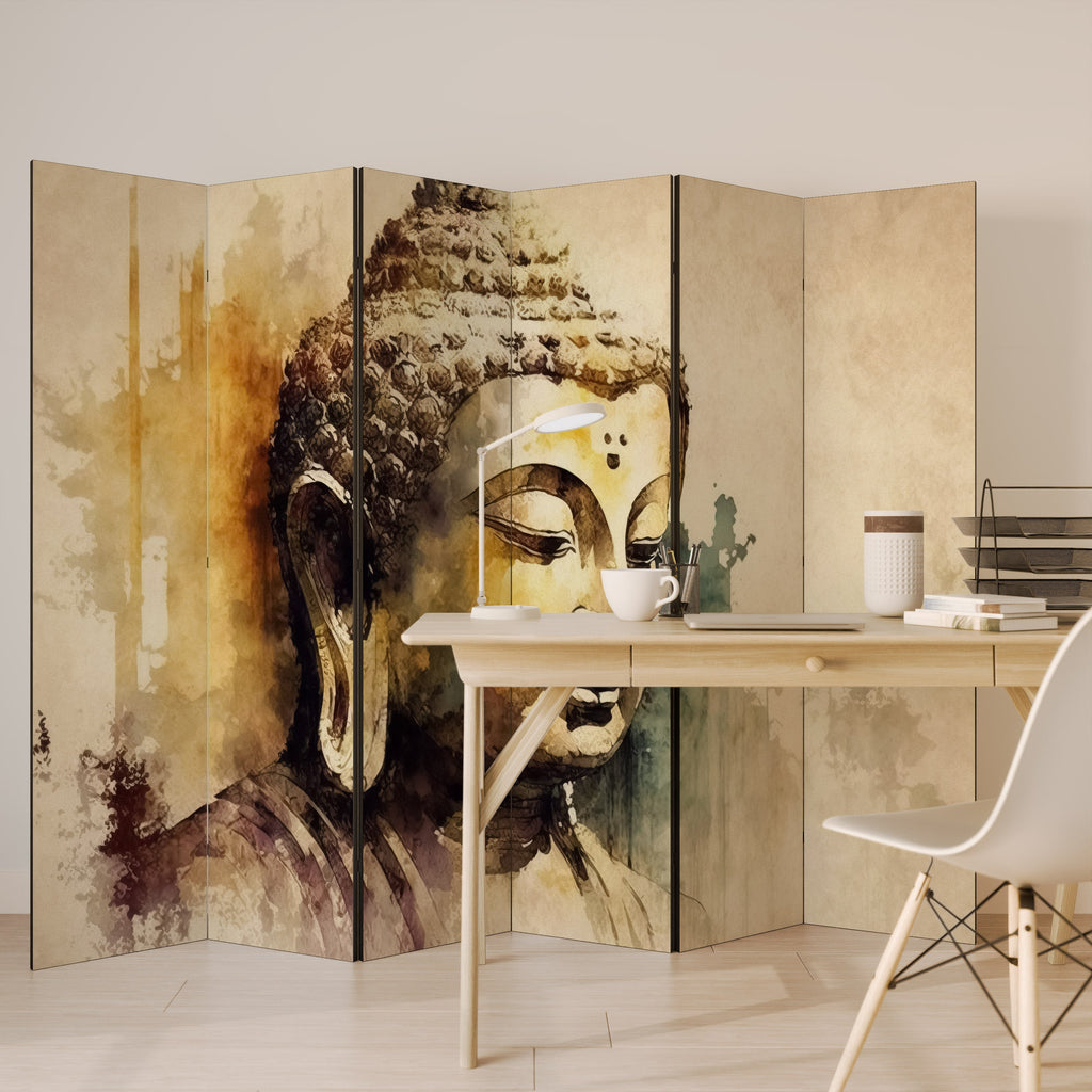 TRANQUIL BUDDHA WHISPERS Decorative 6-Panel Room Divider