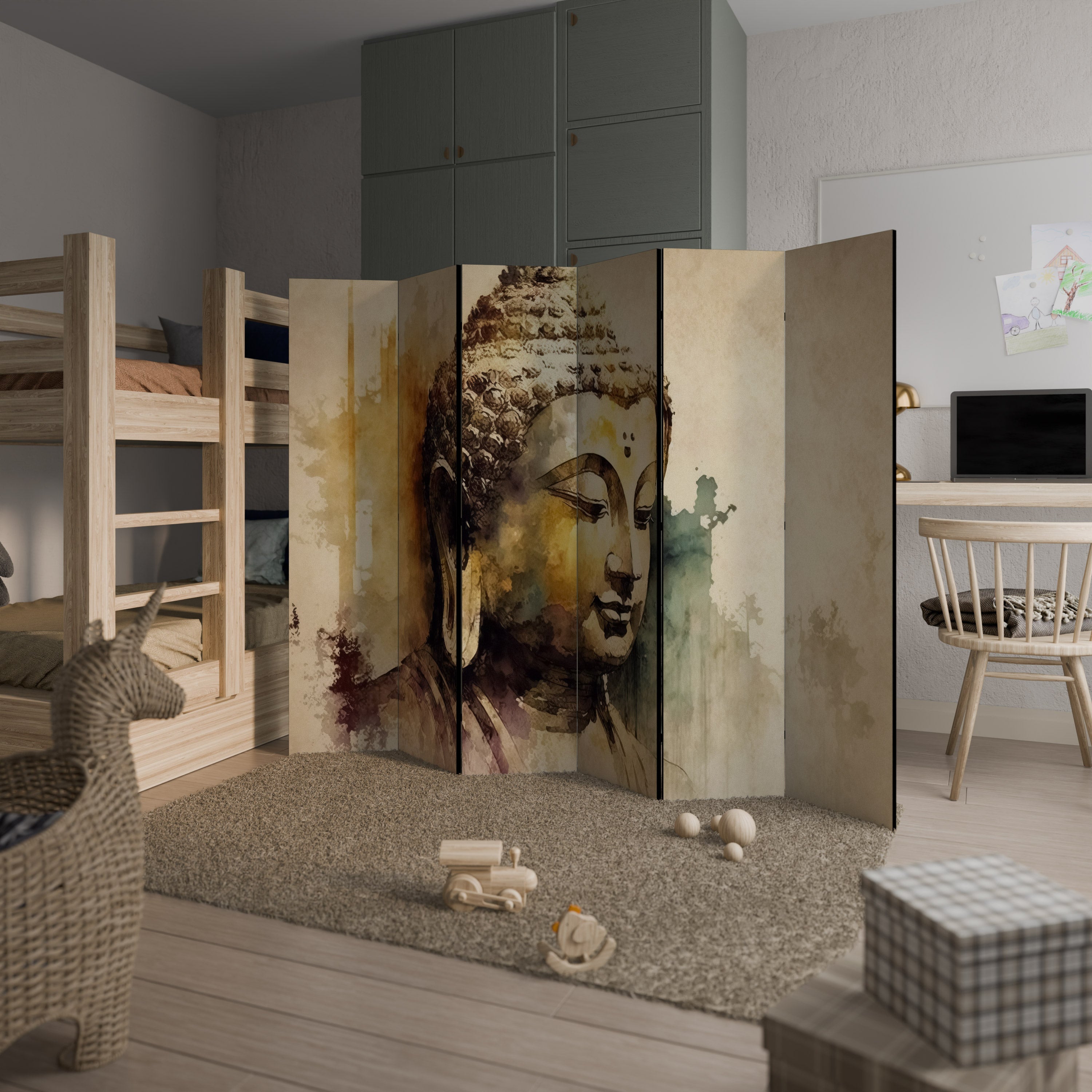 TRANQUIL BUDDHA WHISPERS Biombo Decorativo de 6 Painéis