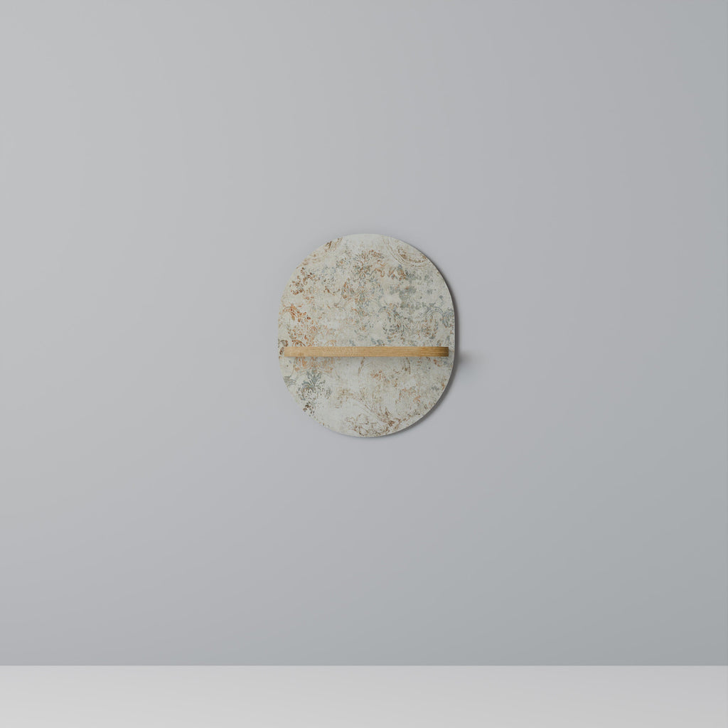 FADED ELEGANCE Prateleira Oval Decorativa em Efeito Carvalho