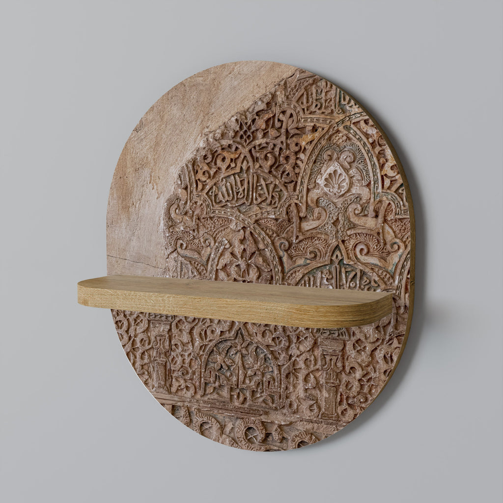 ARABESQUE WHISPERS Prateleira Oval Decorativa em Efeito Carvalho