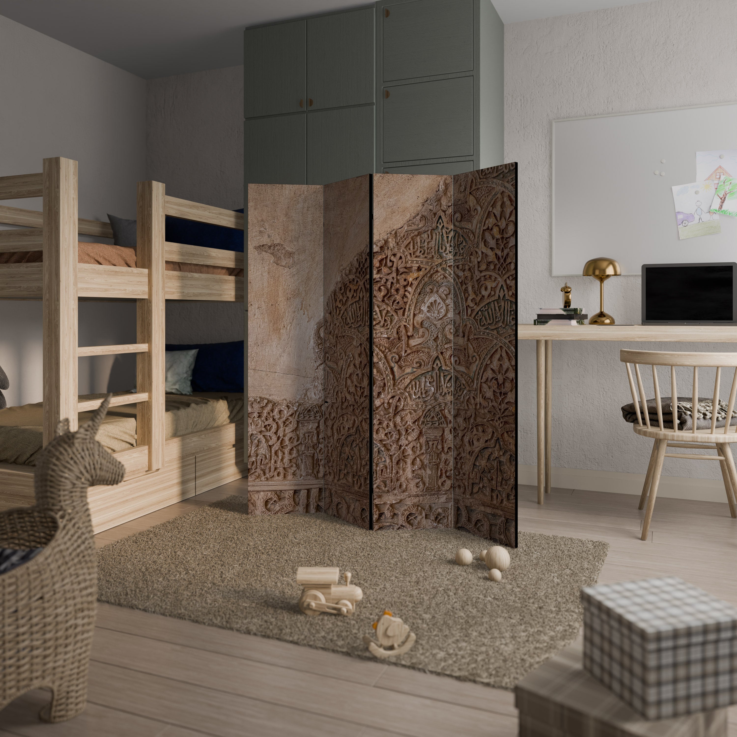 ARABESQUE WHISPERS Biombo Decorativo de 4 Painéis