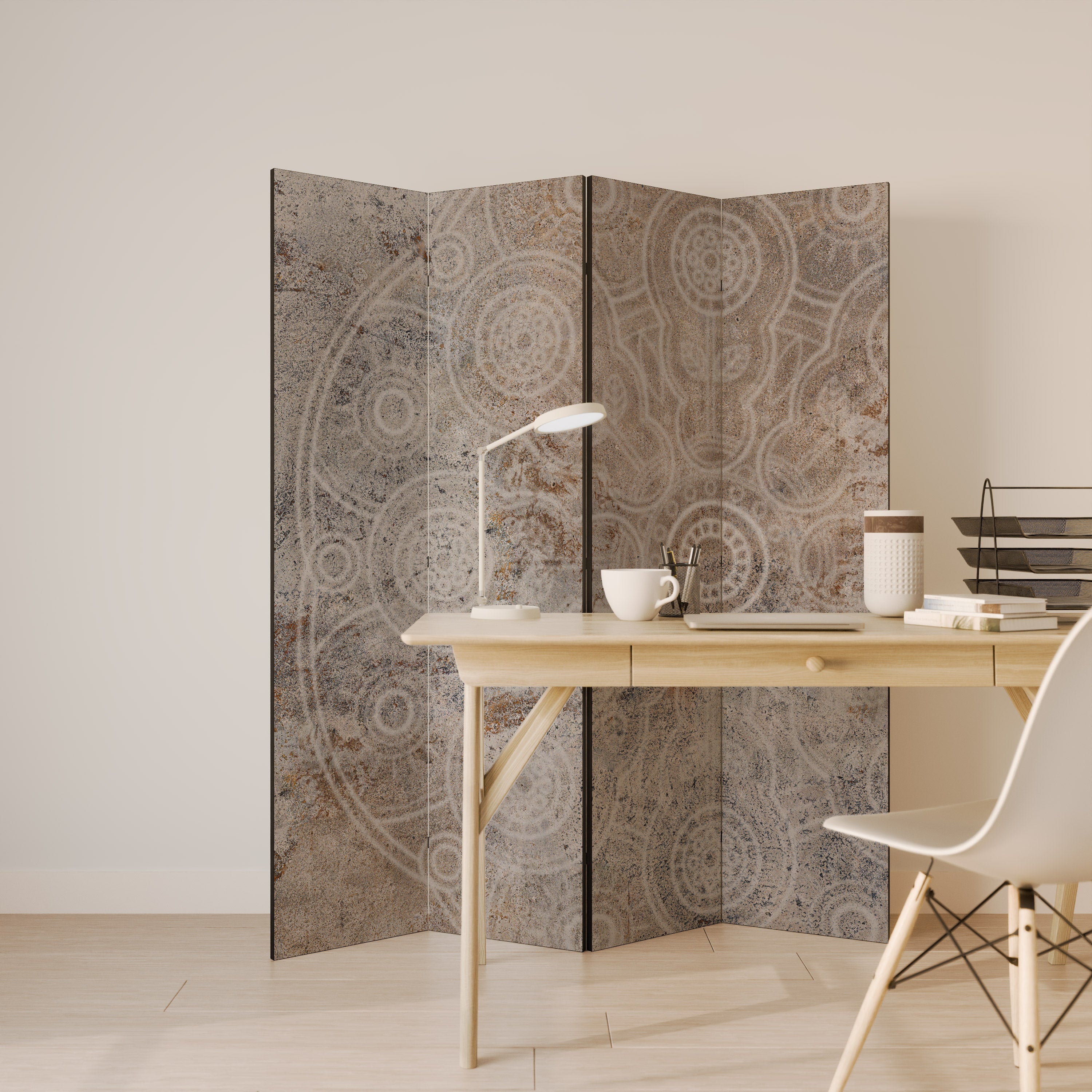 ENIGMATIC PATTERNS Biombo Decorativo de 4 Painéis