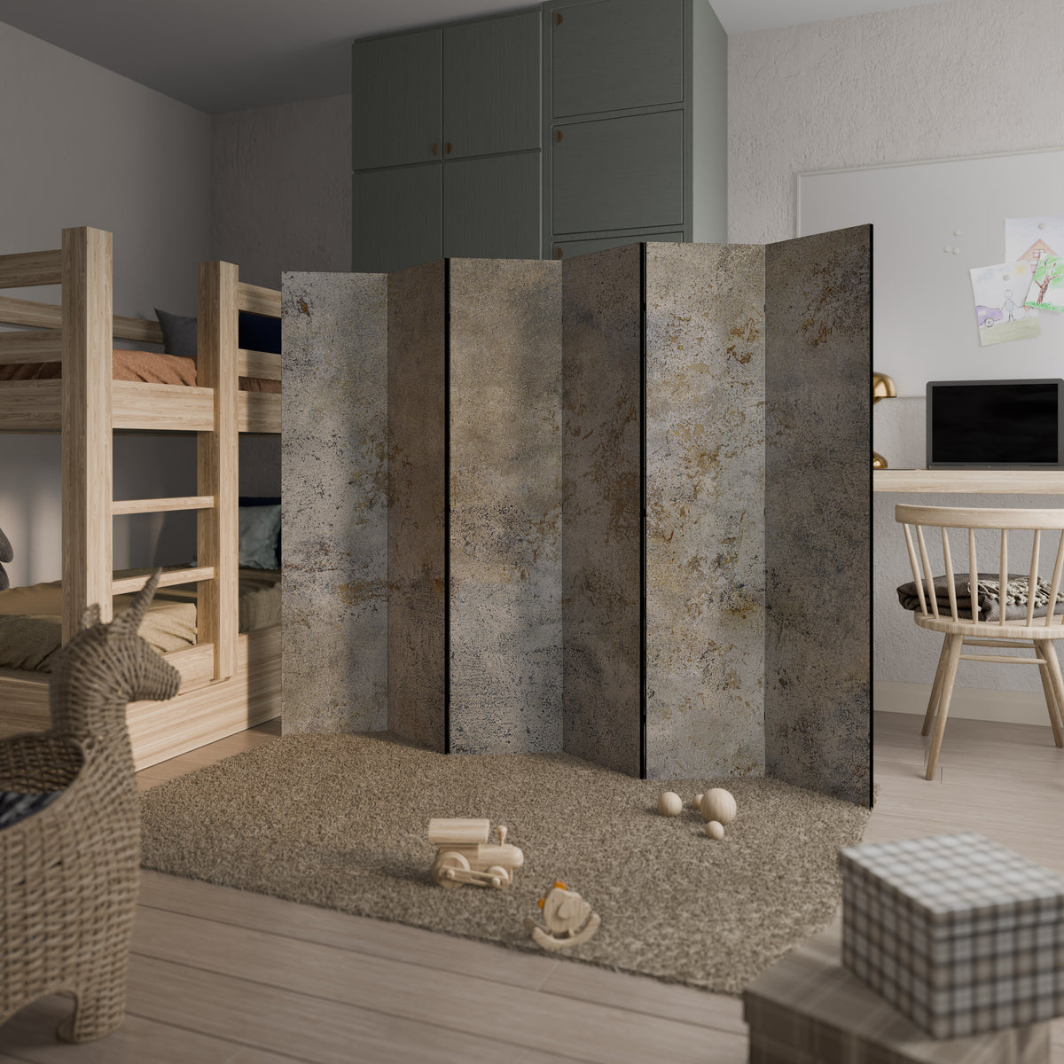 ABSTRACT EARTH CANVAS 6-Panel Room Divider