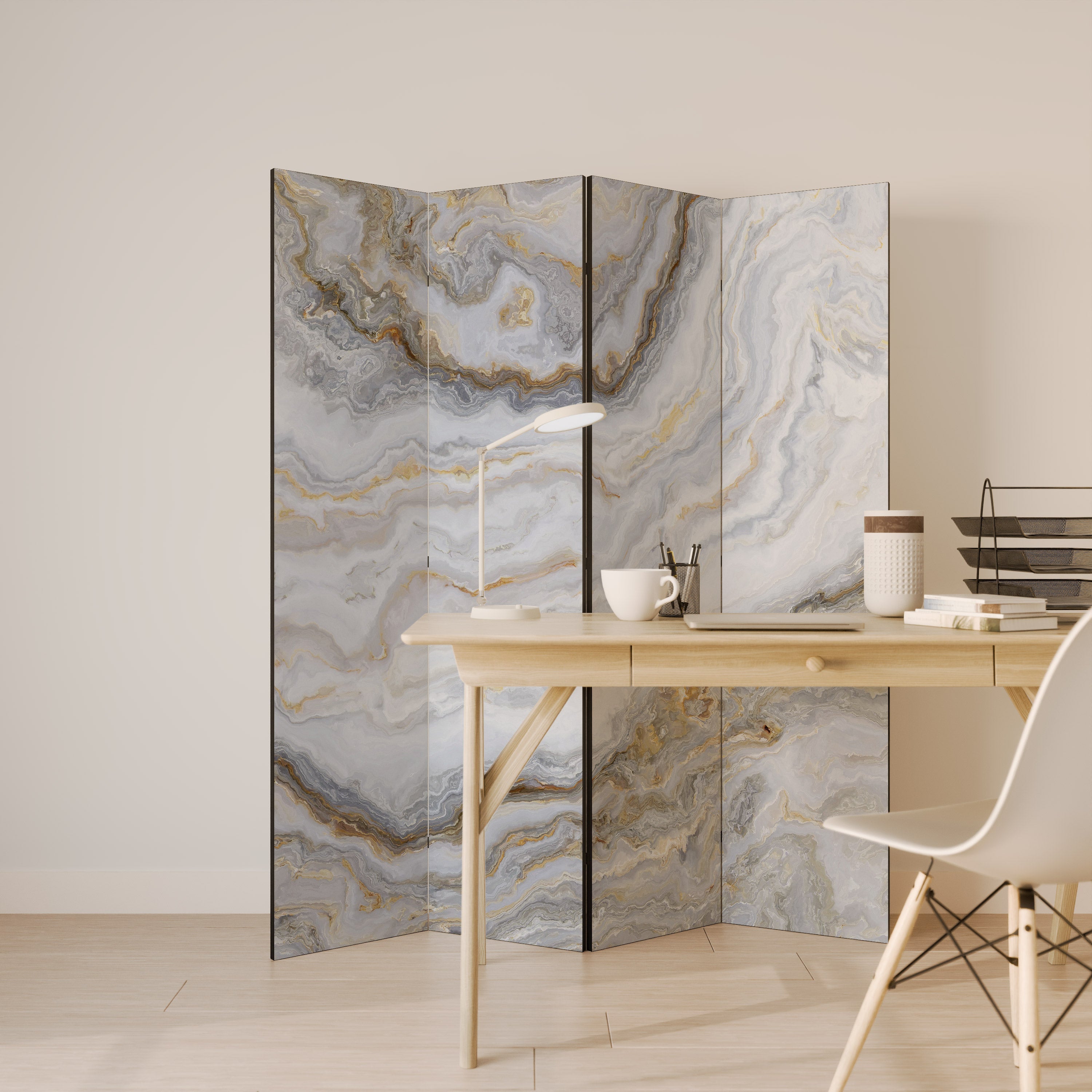 GOLDEN RIDGES Biombo Decorativo de 4 Painéis