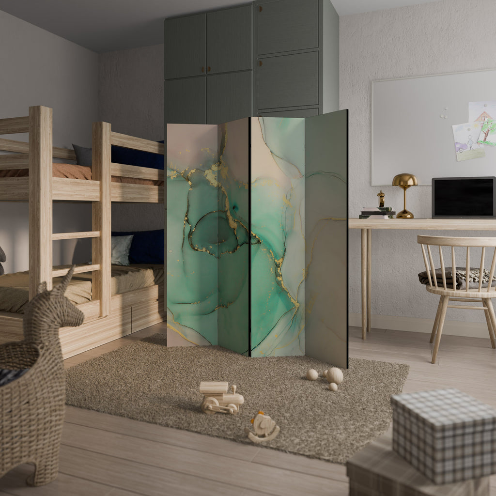 MARBLEIZED MYSTIQUE Biombo Decorativo de 4 Painéis